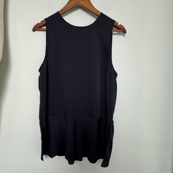Theory Womens 100% Silk Nicella Modern Tank Top Blouse Peplum Black Size Large - Picture 3 of 11
